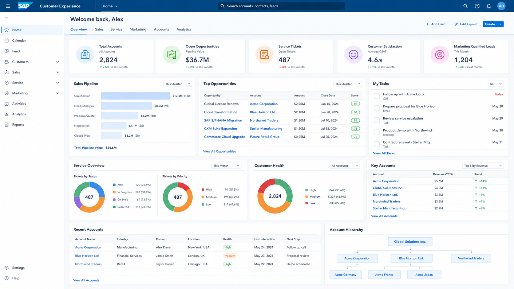 SAP CRM דאשבורד